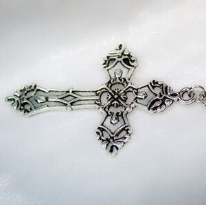 Intricate Silver Cross Pendant